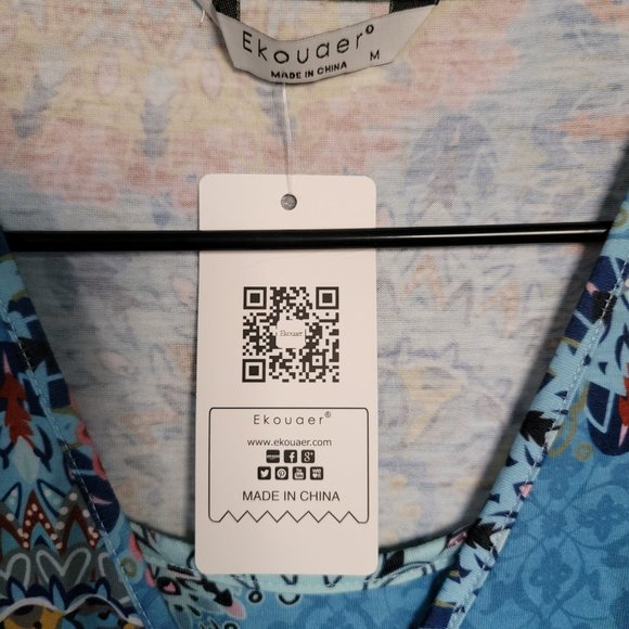 NWT Ekouaer Tribal Chic Swing Dress Size Medium - Picture 8 of 14